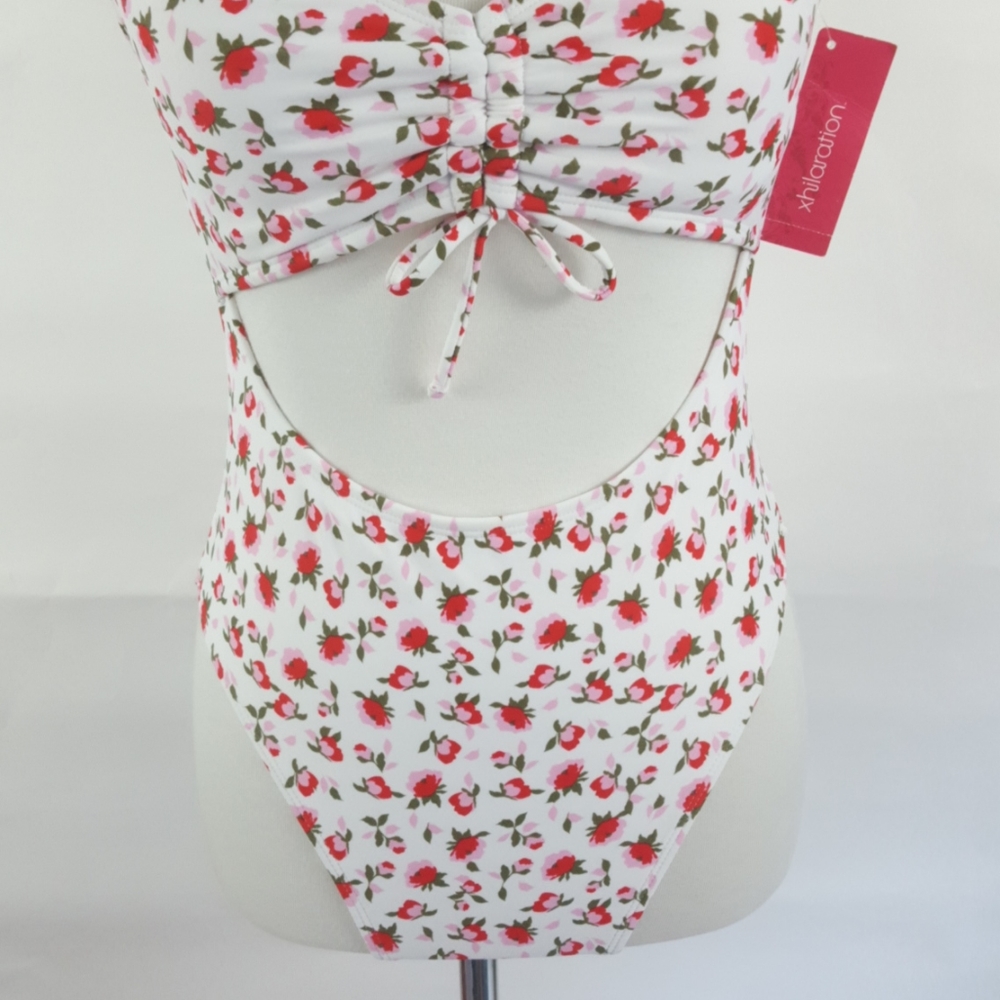 Junior Cinch Front Cut Out One Piece Swimsuit - Picture 5 of 14